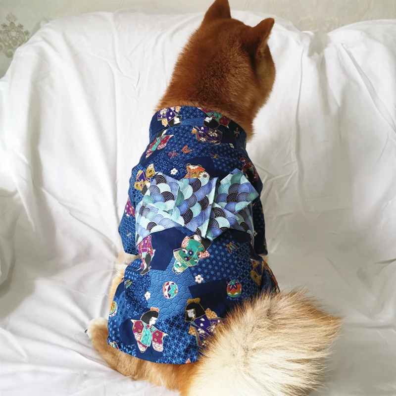 Хлопковая для домашней собаки японское кимоно ночной халат банный детская