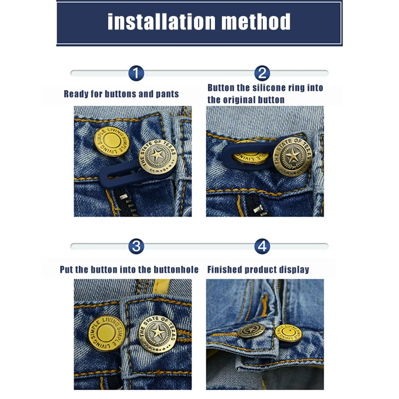 10 шт. джинсы Выдвижная Кнопка регулируемая съемная удлиненная кнопка для одежды |
