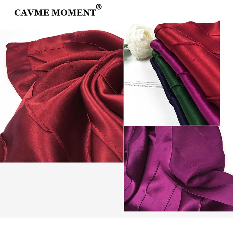 

CAVME 100% Silk Scarf for Women Luxury Ladies Scarves Long Pashmina Shawls Gift for Mother Solid Color 63*190cm
