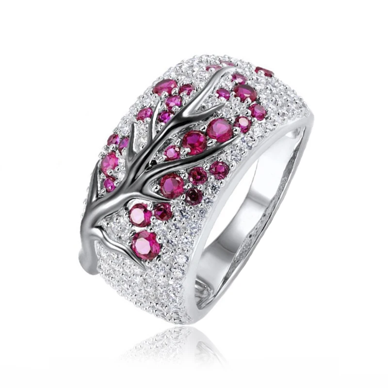 

Exquisite Shiny Crystal Tree Pattern Ring For Women Classical Unique Design Party Wedding Jewelry Accessories