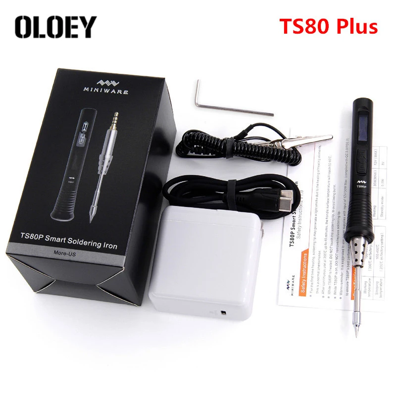 30 Вт мини TS80P TS80 плюс цифровая паяльная станция TS80Plus USB Type C 9 в 2a QC3.0 / 12 В 2.5a PD2.0 OLED STM32