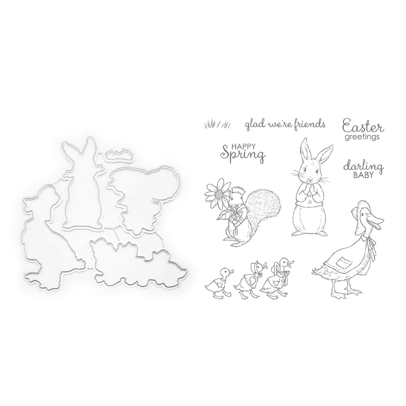 

Easter Duck Rabbit Silica Seal Cutter Dies Scrapbooking DIY PhotoAlbum Decor