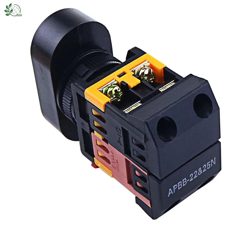 22mm 24V 36V 48V 110V 220V 380V ON/OFF старт/стоп 1 НЗ APBB 22N Мгновенный кнопочный переключатель с