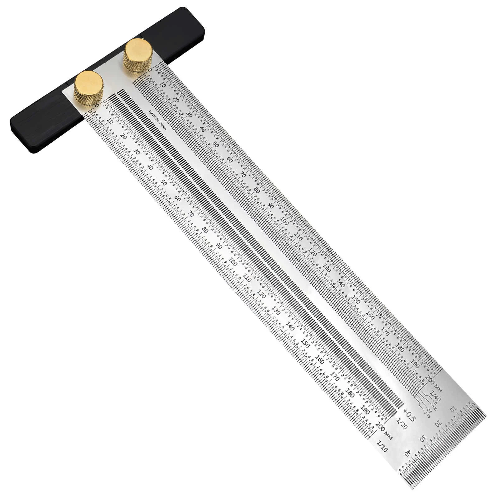 

200-400MM High Precision Scale Ruler T-Type Marking Ruler Stainsteel Woodworking Hole Scribing Line Gauge Carpenter Measure Tool