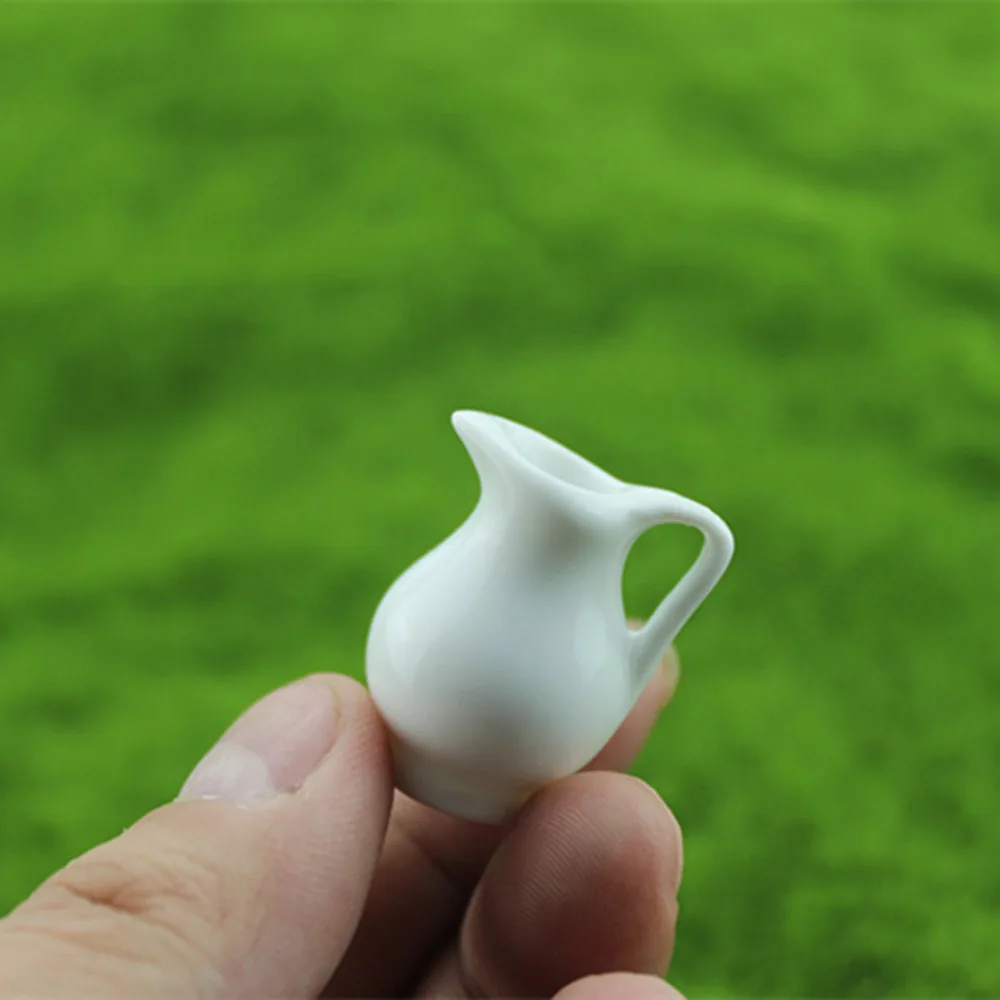 

1Pcs 1/12 Doll House Miniature Ceramic Kettle Simulation Furniture Model Toys for Mini Decoration Dollhouse Accessories