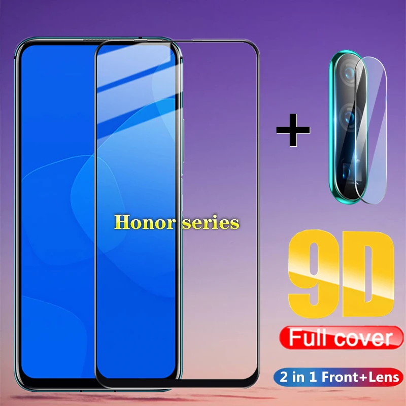 2 в 1 полное покрытие 9D закаленное стекло для huawei honor 9X Pro 8X 8A 8C 8S v20 v30 10 20 10i 20i Lite