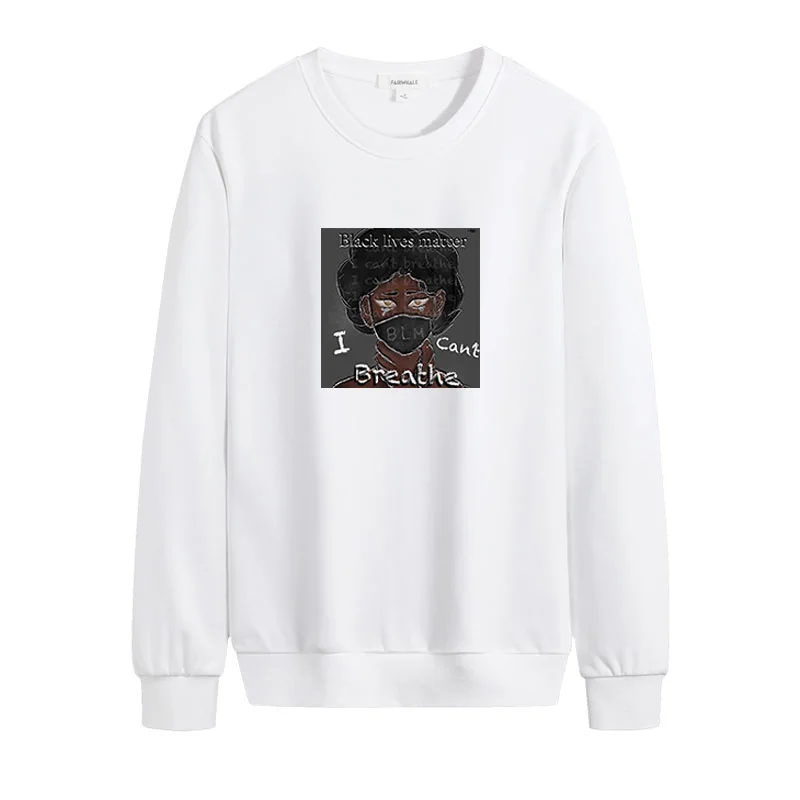 

Oversize Cartoon Print Sweatshirt Black Lives Matter Autumn Women O-Neck Long Sleeve Streetwear Blm Loose Casual Pullovers Tops