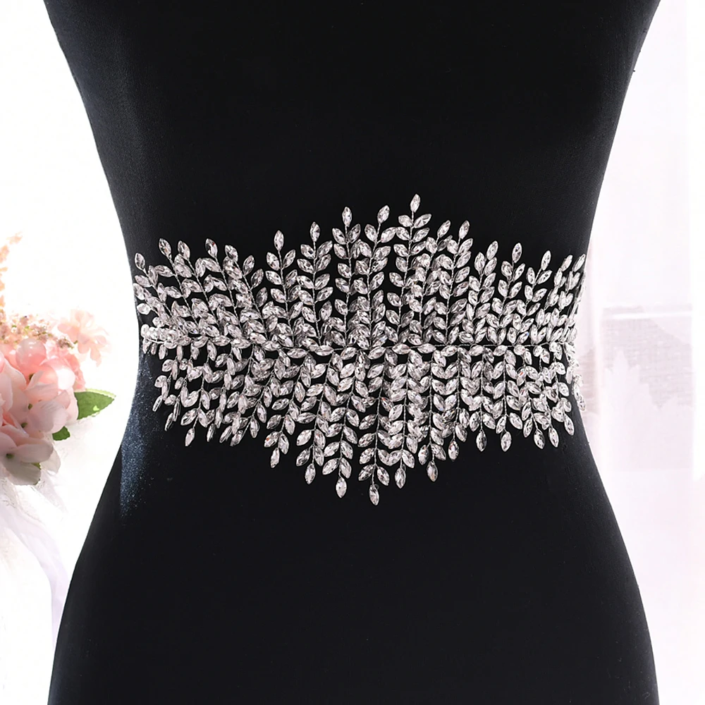 

TRiXY SH238-S Silver Wedding Belt for Bride Skinny Rhinestone Belts for Women Bridal Dress Belt Bridesmaid Belts and Sashes