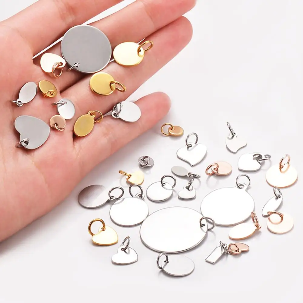 Небольшие логотипы из нержавеющей стали на заказ бирки для украшений дисковые