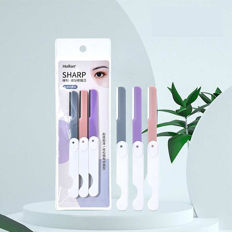 

3 Pcs/Set Lady Fold Eyebrow Trimmer Knife Small And Portable Beauty Tools Anti-scratch Trimming Scraper Safe Hair Removal Device