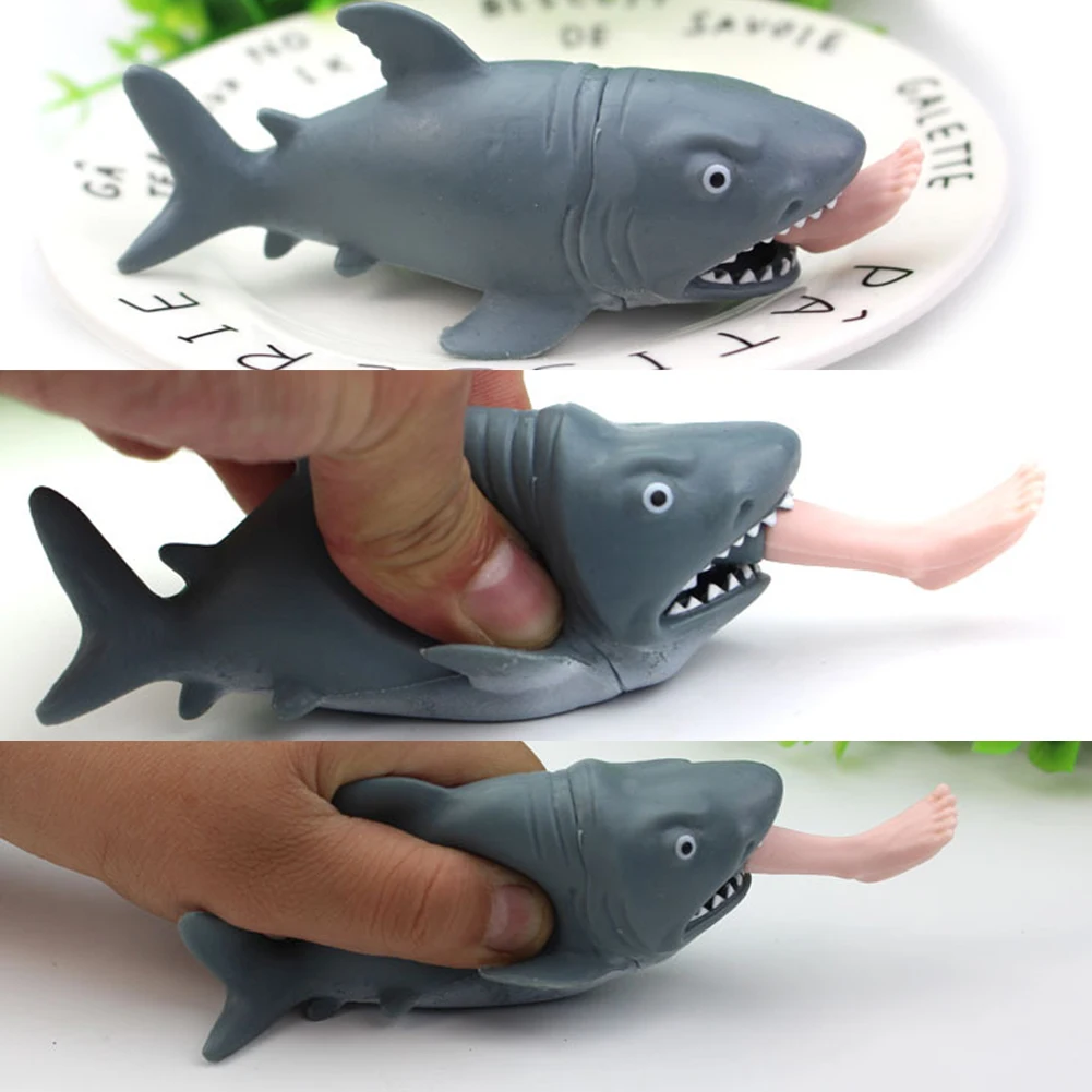 Антистрессовые игрушки силиконовая голодная Акула с ногами висящая на ногу