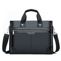 mens business briefcases pu leather shoulder messenger bags travel handbag totes for macbook 13 3 14 15 4 inch male laptop bag