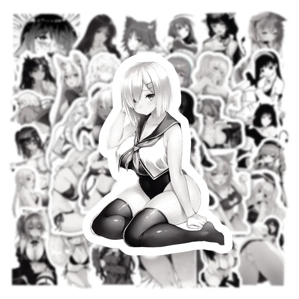 103050100pcs anime sexy hentai girl waifu stickers skateboard laptop phone computer bike car guitar cool waterproof sticker free global shipping
