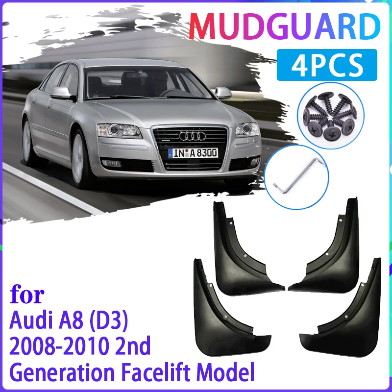 

4 PCS Car Mud Flaps for Audi A8 D3 2008 2009 2010 Mudguard Splash Guards Fender Mudflaps Auto Accessories