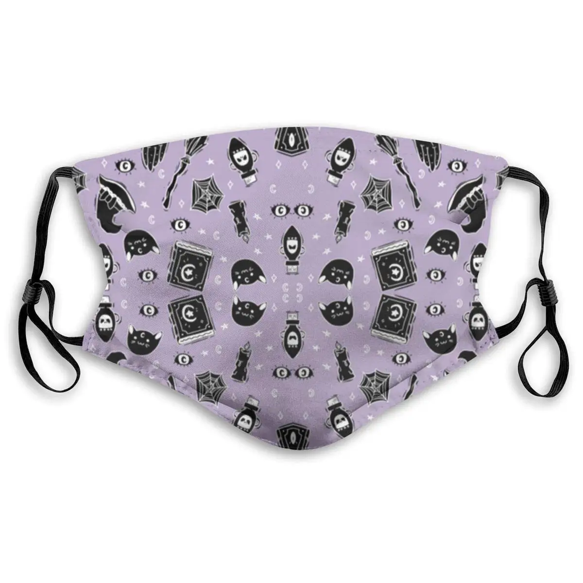 

Witchy Pattern Print Mouth Masks With Filter Washable And Reusable Anti Dust Breathable Mask With Adjustable Ear Loops For Men