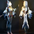 Костюм для косплея Shenhe Genshin Impact, костюм Shen He, костюм для игры, Униформа, парики на Хэллоуин, искусственная обувь, наряд для вечеринки для женщин, подарки