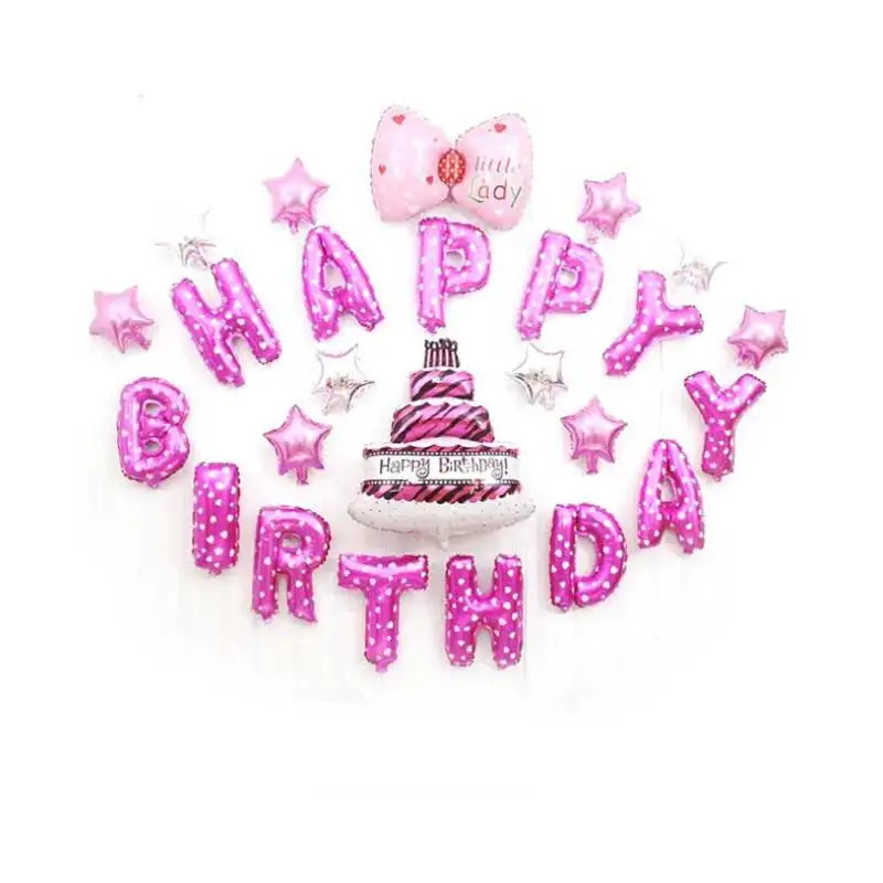 16 дюймовые шары из фольги в виде букв мини бант и торт украшение на день рождения