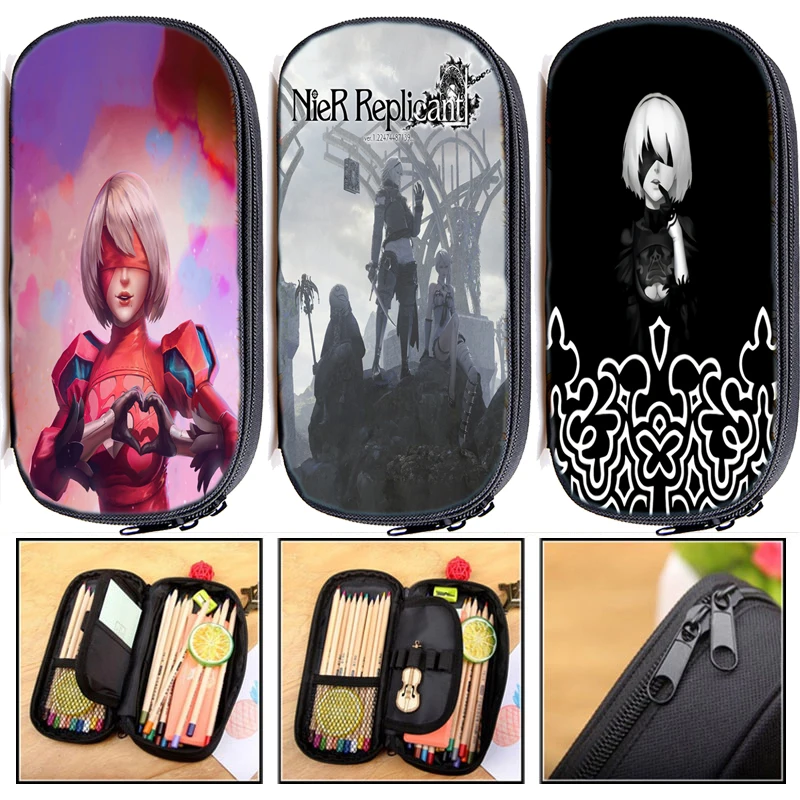 

Multifunction NieR Replicant Pencil Case Men Women Office Pencil Box Boys Teens Cartoon Anime Pen Bag Girls Cool Makeup Bags