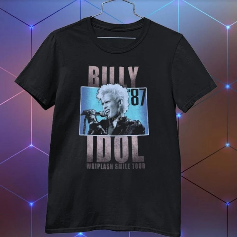 Новинка футболка Билли идол уайплаша улыбка Тур 1987 потертая подарок для друга -
