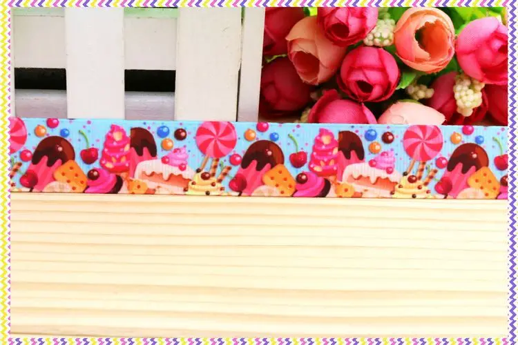 DHK 7/8 'ɵ ярдов корсажная лента с принтом капкейка мороженого головной убор