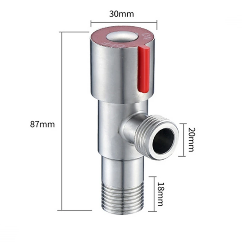 

Stainless Steel Water Valve Thickened Angle Valve Hot And Cold Water Valve Flow Control Valve Red