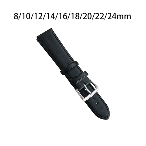 Лидер продаж наручные часы ремешок из искусственной кожи с закрытым носком Для мужчин для наручных часов Ремни 8 мм 10 мм 12 мм 14 мм 16 мм 18 мм/20 мм/22 мм/24 мм