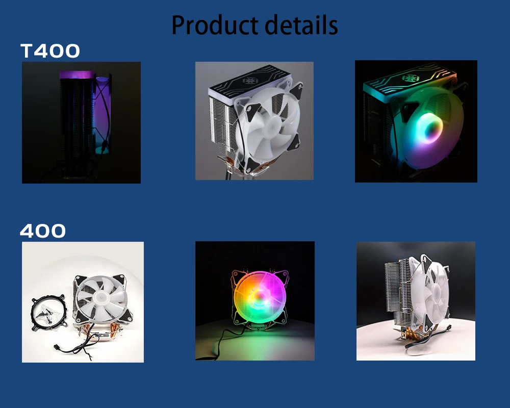 Кулер для процессора IWONGOU 2011 кулер Intel AMD 120 мм RGB-подсветка 4 тепловых элемента
