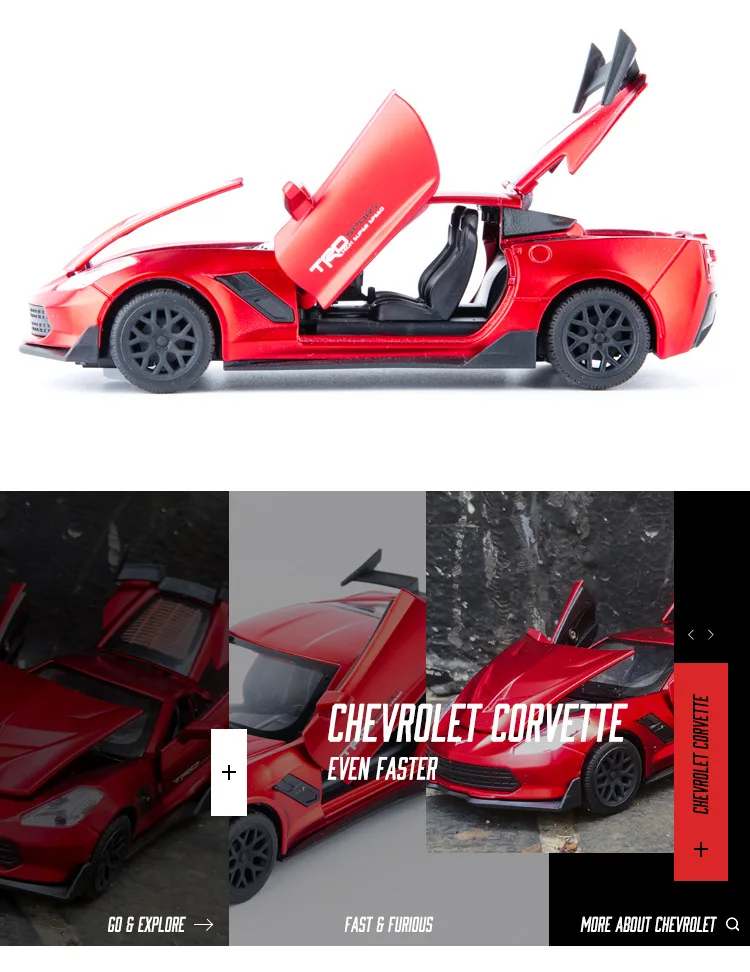 Литая 1:32 Corvette Supercar модель автомобиля из металлического сплава для моделирования автомобилей, игрушки для детей, подарки для детей