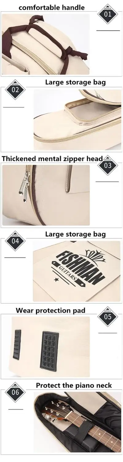 Уличная сумка для гитары 41 дюйм водонепроницаемый чехол с двойным плечевым