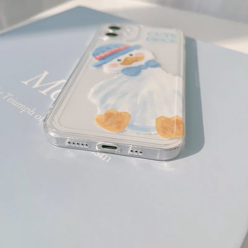 

Cute Cartoon Animal Duck Korean Phone Case For iPhone 12 Pro Max 11 Pro Max X Xs Max Xr 7 8 Puls SE 2020 Cases Soft TPU Cover