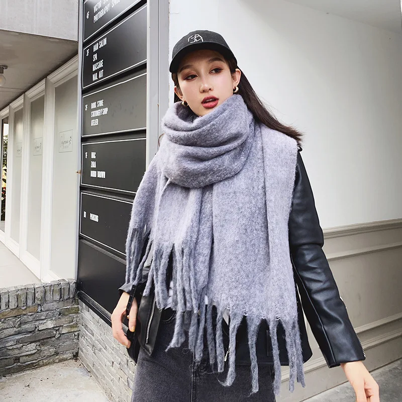 

The New Korean Knitted Cashmere Scarf In Autumn and Winter of 2019. Pure Neck and Warm Couple Scarf. 3205 Shawls