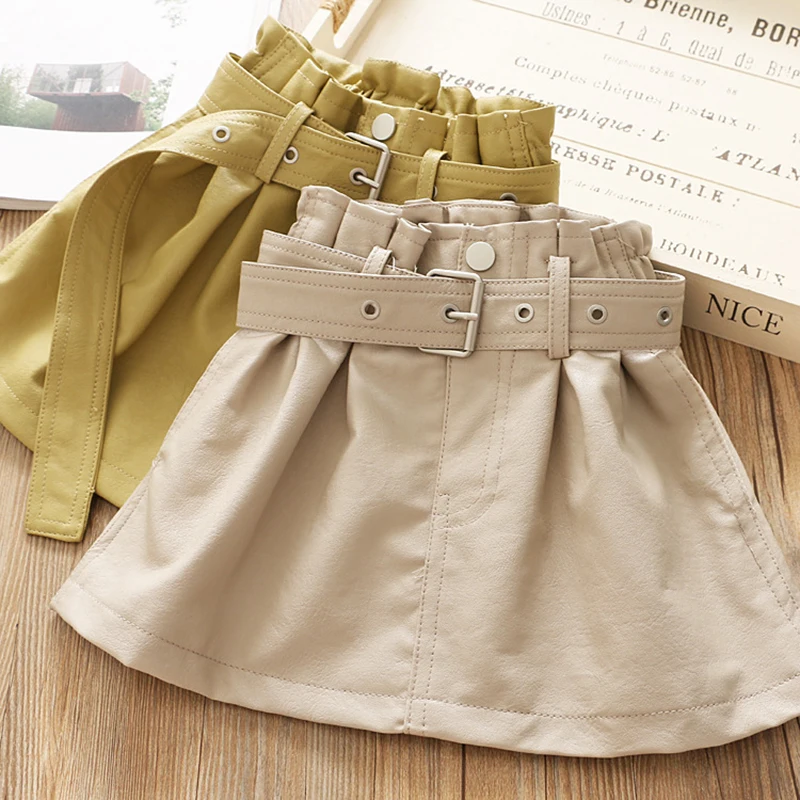 Юбки для девочек юбка из искусственной кожи детская одежда малышей детские