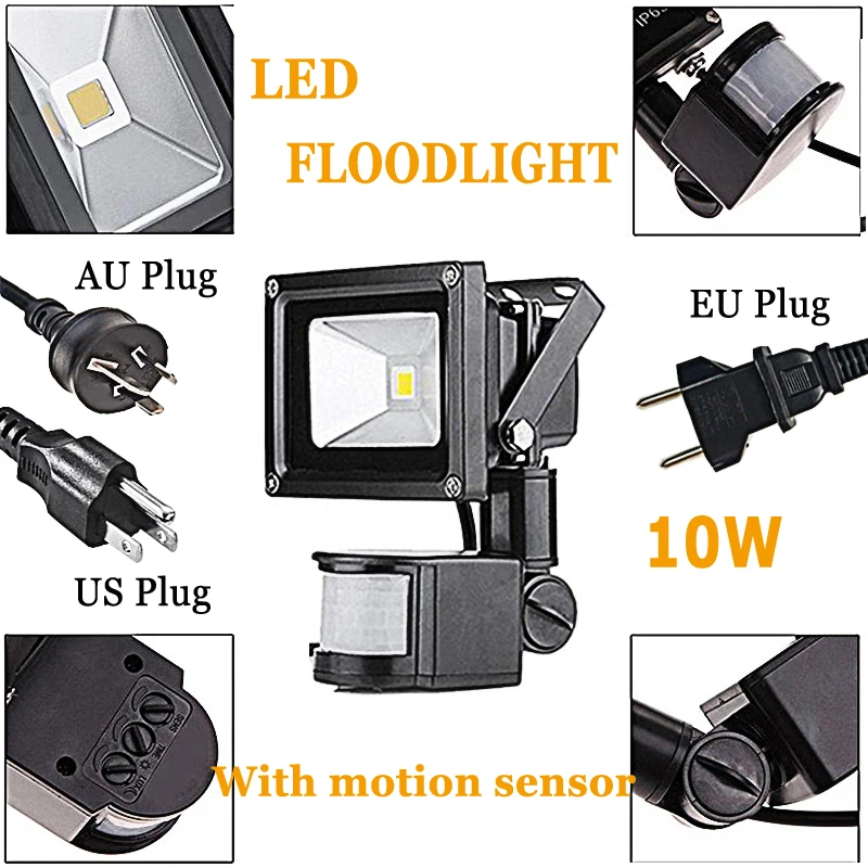 10 Вт строительный квадратный светодиодный прожектор Точечный светильник