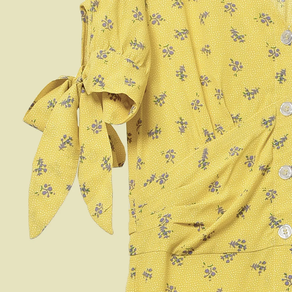 В стиле ретро Женская обувь на каждый день с цветочным принтом Платье 2020 сезон: