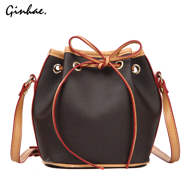2019 женские модные сумки на шнурке с бантом винтажные ведра из искусственной кожи
