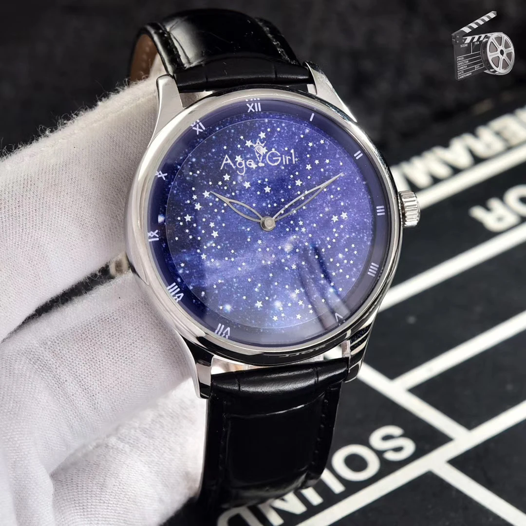 

Luxury New Men Automatic Mechanical Japanese Miyota Movement Luminous Starry Sky Rose Gold Black Crystal Sapphire Watches