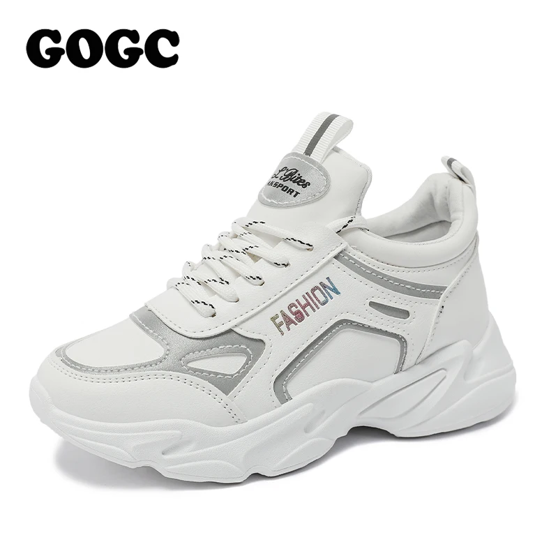 Женские массивные кроссовки на платформе 5 см Вулканизированная толстая подошва