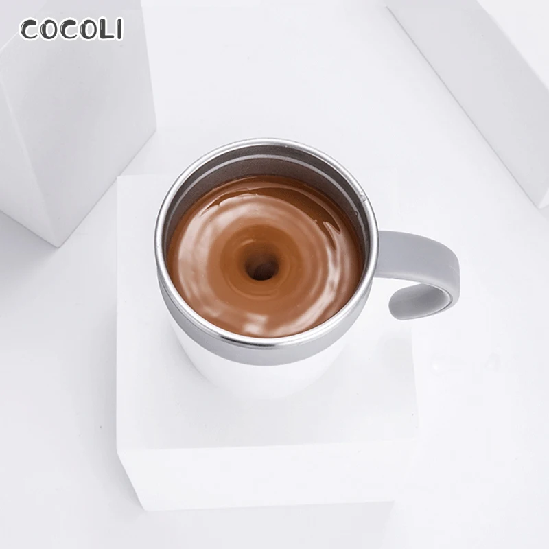 

Автоматическая кружка для перемешивания, кружка для кофе, молока, без аккумулятора, нержавеющая сталь, датчик температуры, электрическая по...