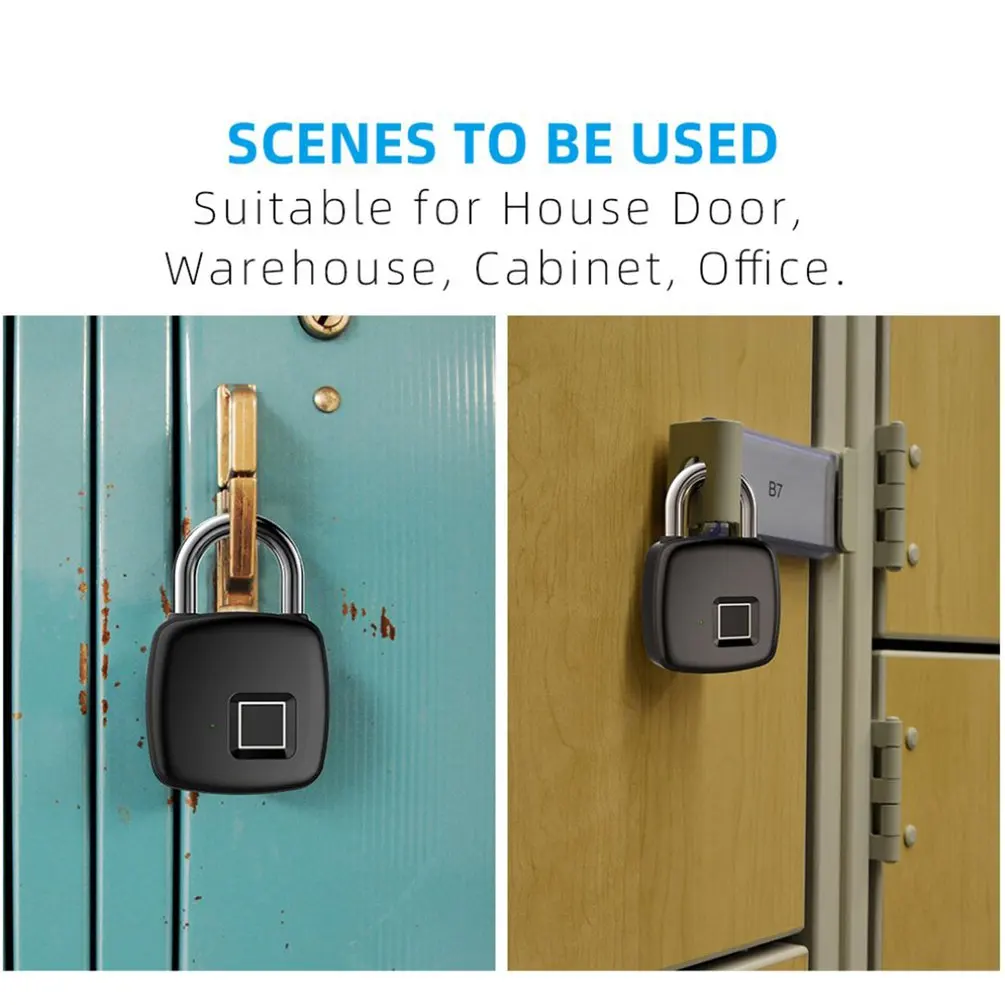 

Keyless USB Charging Door Lock Fingerprint Smart Padlock Anti-Theft Security Fast Fingerprint Unlock Zinc Alloy Smart Lock