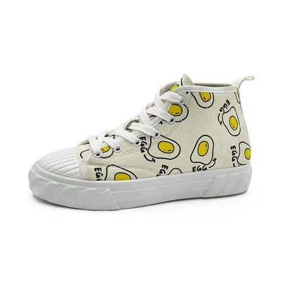 

shoes girls canvas Egg yolk 2 0 19 summer retro Hong Kong style students Korean version of walking shoes ins fashion girls