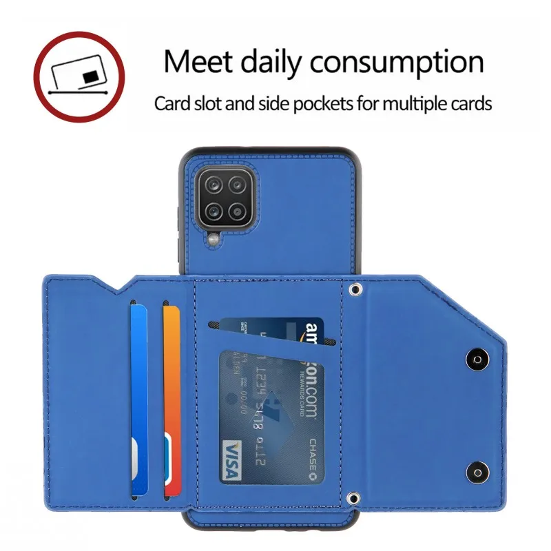 Strap Card Case for Samsung Galaxy A12 A32 A02S A52 A72 M51 A51 A71 A31 A21S Wallet Shockproof Leather Necklace Crossbody Cover