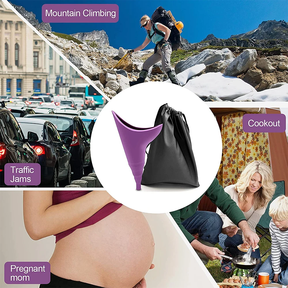 Portable Reusable Urinal Funnel with Extension Tube Standing Up to Pee For Camping Hiking Female Urination Device | Красота и