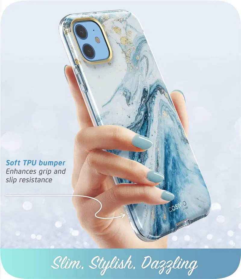 I-Blason для iPhone 11 чехол 6,1 дюйма( выпуск) Cosmo полный блеск для тела мраморный бампер крышка со встроенным протектором экрана