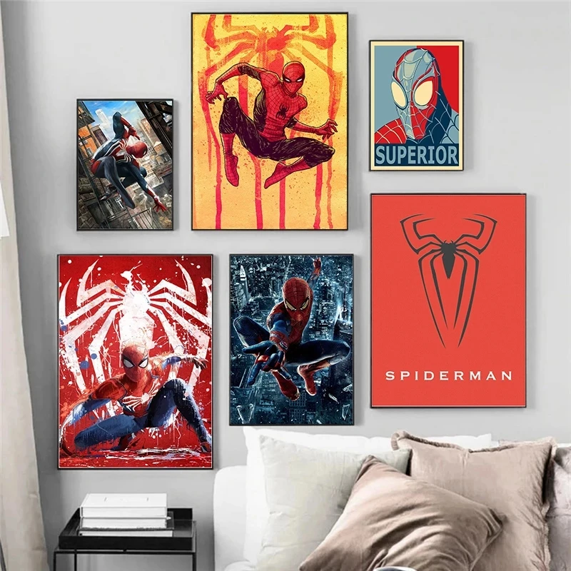 

Canvas Painting Abstract Marvel Spider Man Superhero Anime Poster Prints Pictures for Living Room Wall Art No Framed Home Decor