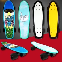 fashion mini 22in fish skateboard anti slip cat sandpaper skate board cruiser banana skating board pp deck board adult men women