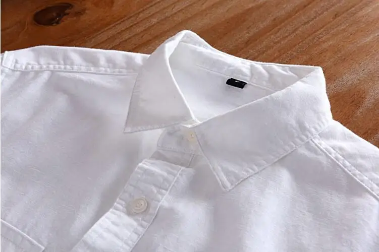 Helisopus Cotton Linen Shirts Mens Long Sleeve Casual White Shirt with Pocket Male Classic Hemp Shirts image 6