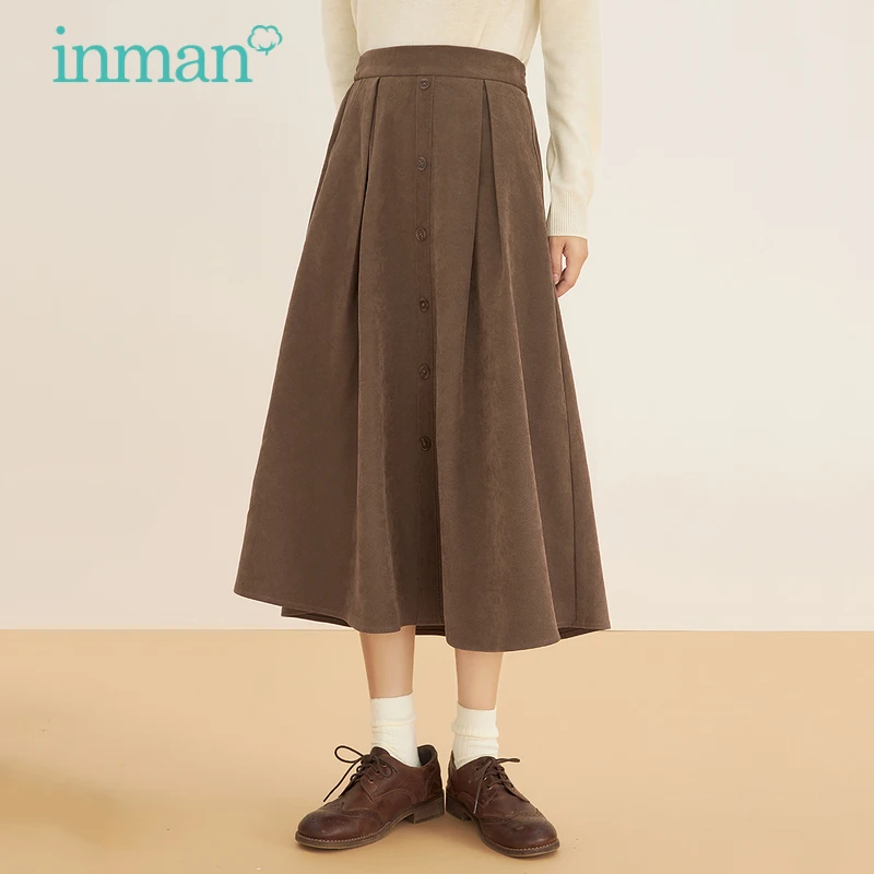 Женская юбка INMAN осенне-зимняя элегантная винтажная с эластичной резинкой на