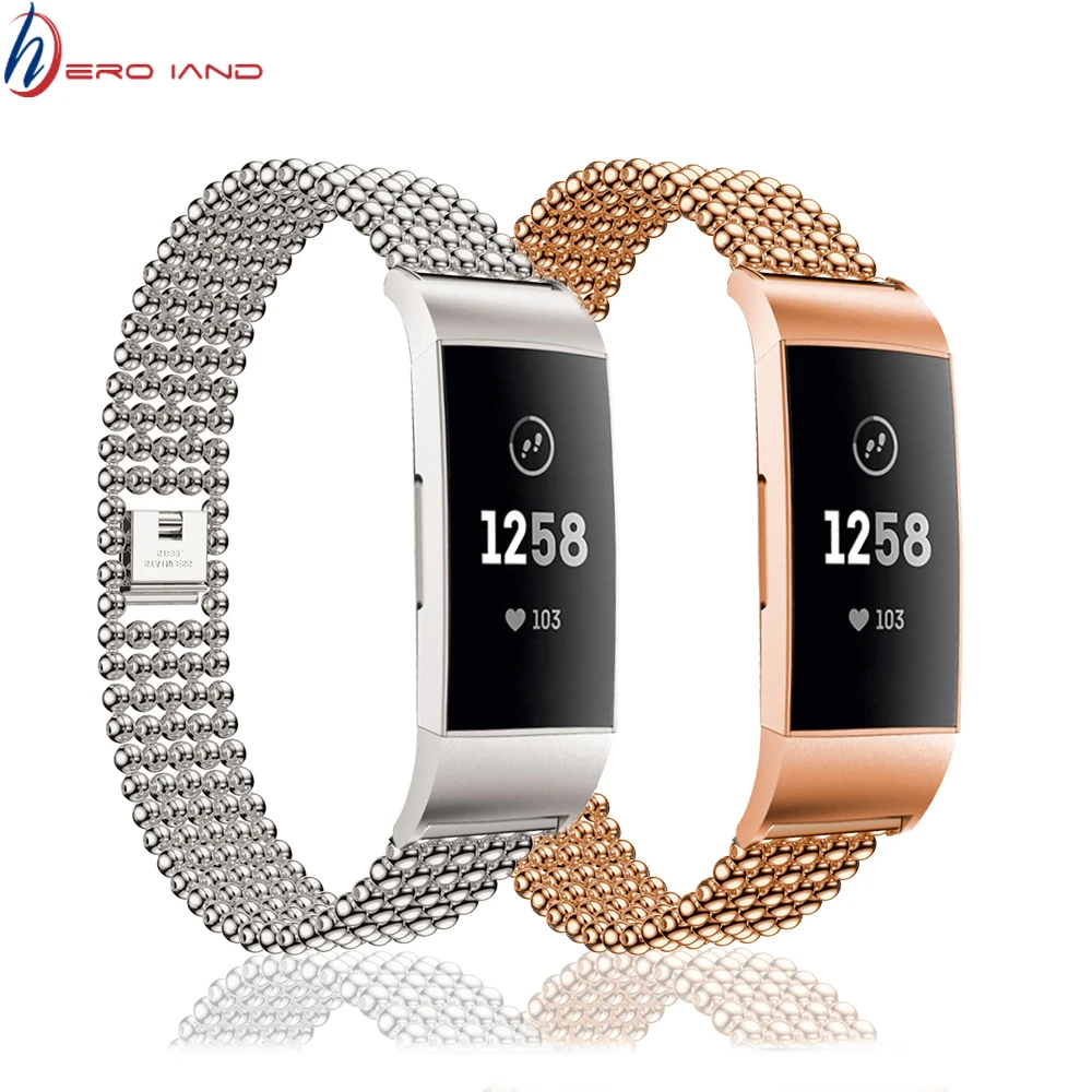 Браслет из нержавеющей стали для часов Fitbit Charge 3 металлический ремешок наручных