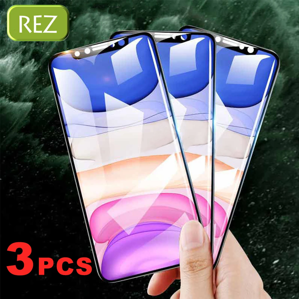 3 шт Полное покрытие экрана протектор для iphone 11 pro max защитное закаленное X XR XS Max