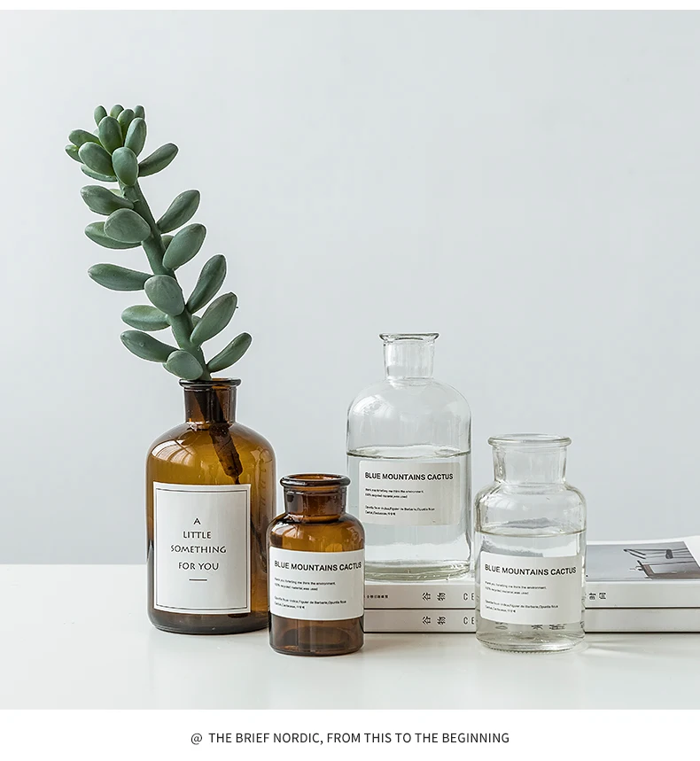 Прозрачная ваза с ярлыком для ВАЗ Скандинавская простая декоративная широким